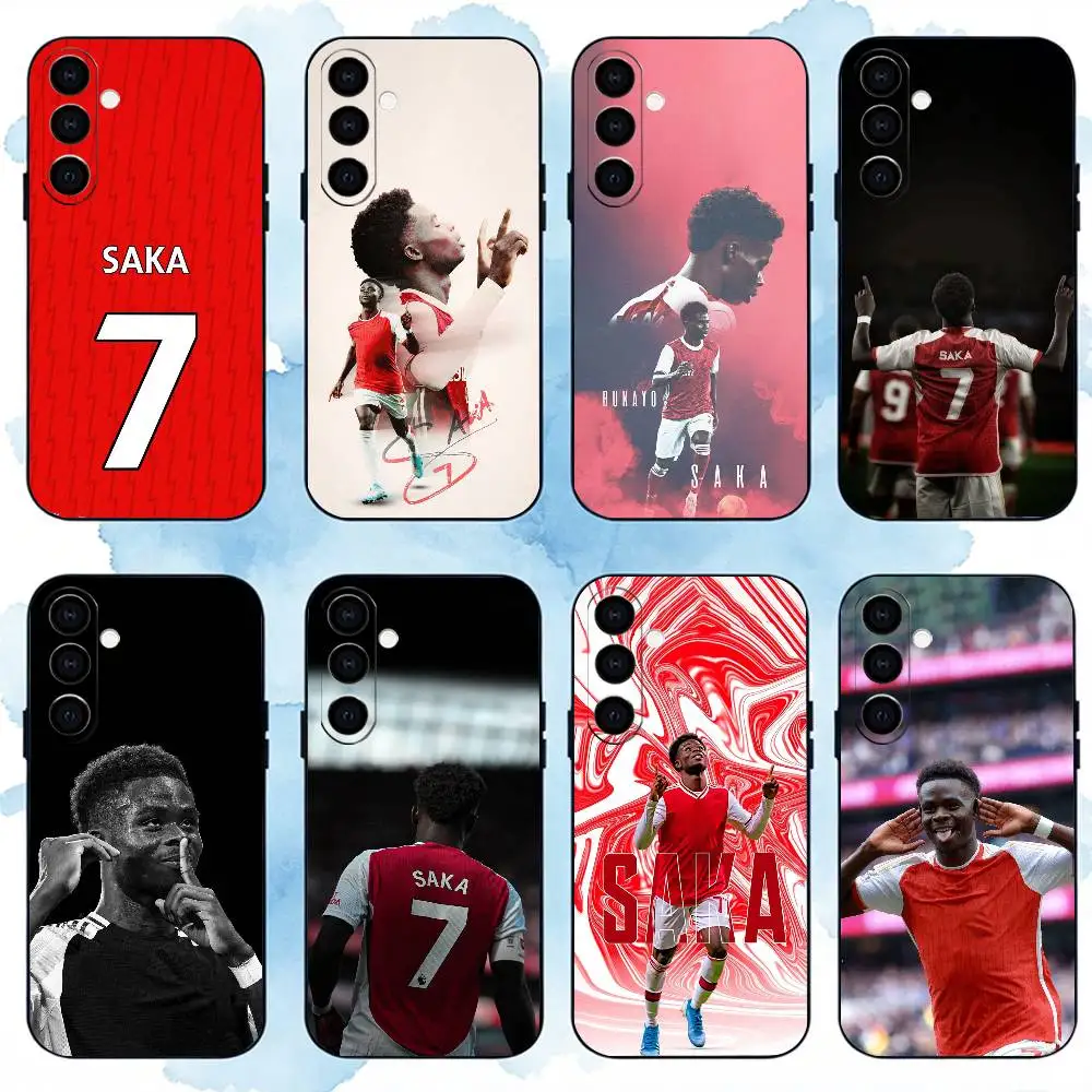 Football sports Bukayo Saka 7 gift Phone Case Black Silicone Soft For Samsung Galaxy A73,A72,A71,A70,A53,A52,A51