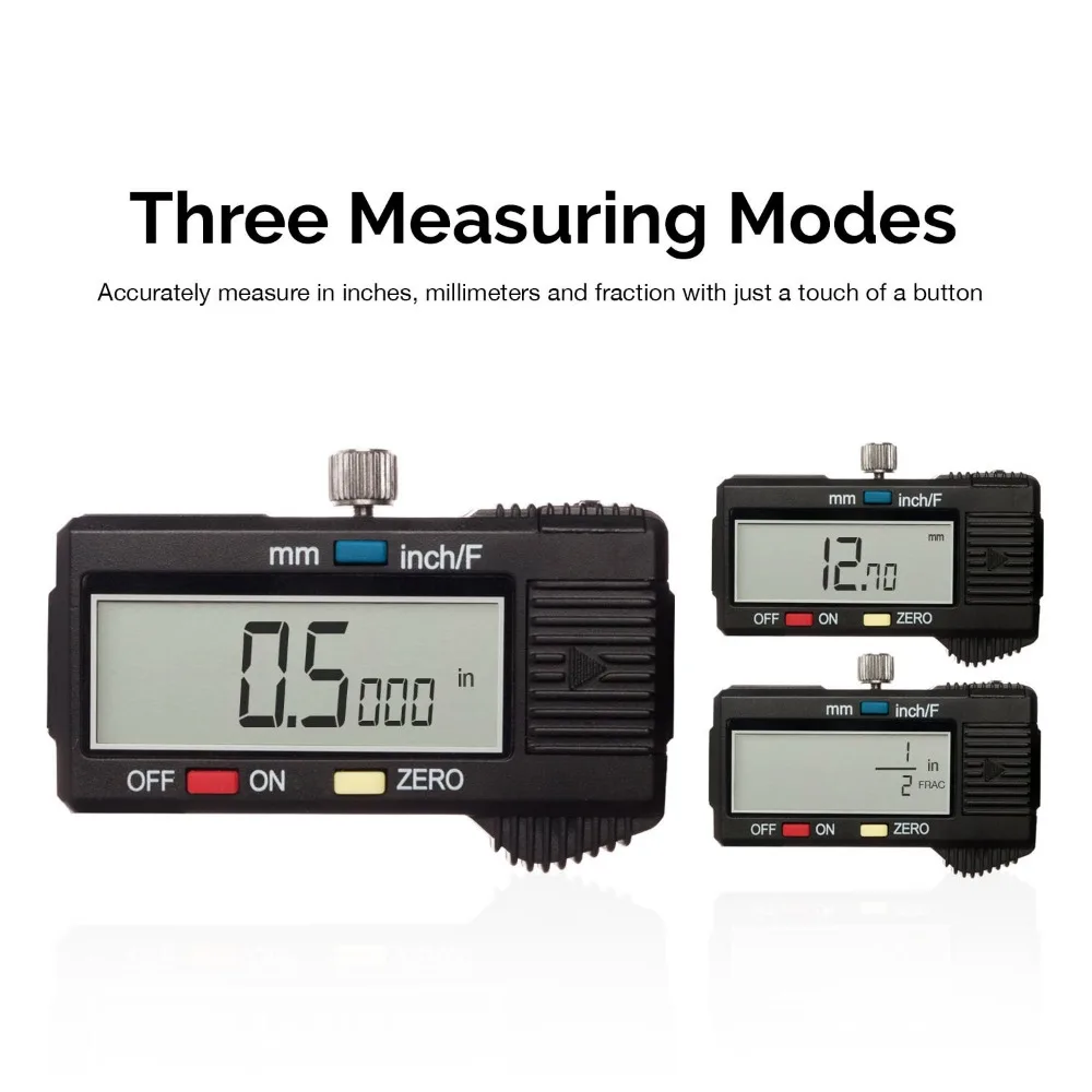 01408A 8” Electronic Digital Caliper Extra Large Display | 0-8 Inches | Inch/Fractions/Millimeter Conversion | Polished