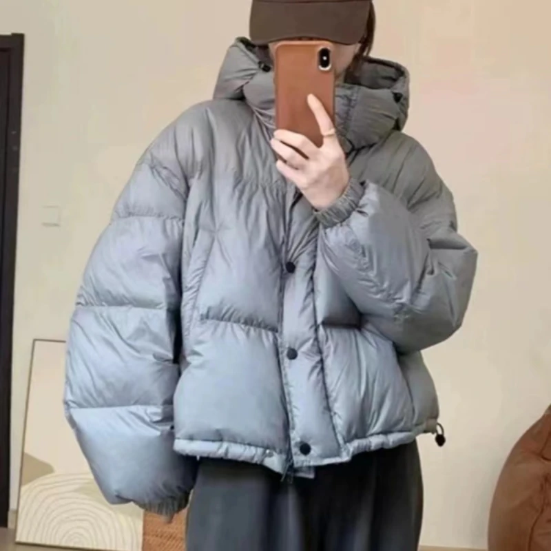 Short Woman Jackets 2024 New Puffer Coats Fashion Korean Parkas Thick Warm Simple Down Jacket Loose Outerwear Winter Coat Female