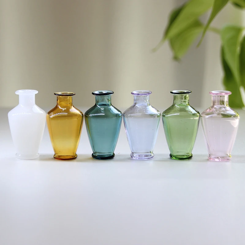 1:12 Dollhouse Miniature Glass Vase Flower Storage Jar Wine Bottle Wishing Bottle W/Corked Home Decor Toy Doll House Accessories