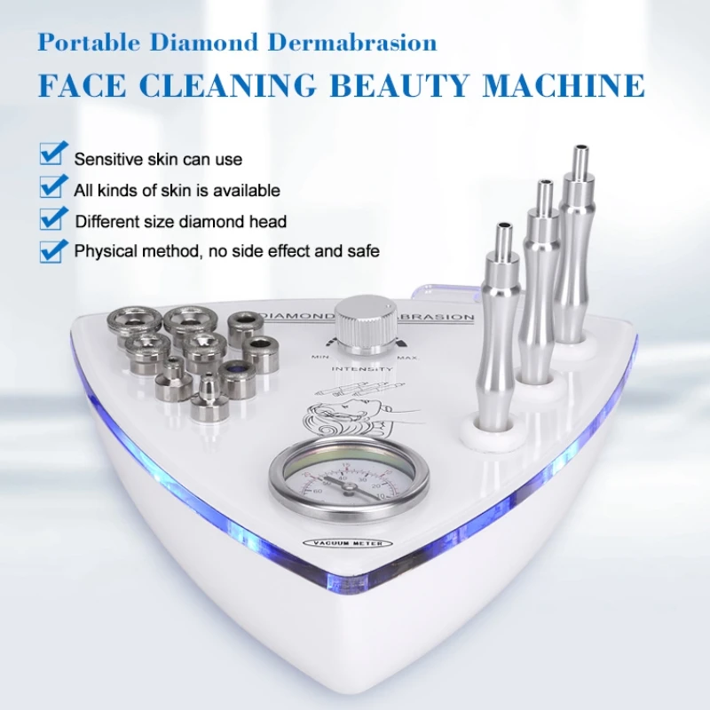 Professional 65-68cmHg Suction Diamond Peeling Facial Exfoliation Diamond Microdermabrasion Machine with Water Spray Skin Care