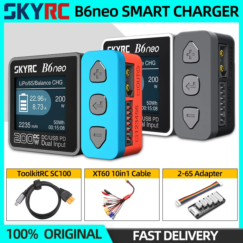 SKYRC B6neo Smart Charger LiPo Battery Balance Charger Discharger DC200W PD80W For RC Model Car Boat Airplane Drone Quadcopter