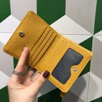 Cowhide Women's Purses Short Thin Small Wallet Chic Christmas Deer Button Ladies Genuine Leather Card Holder Wallet Coin Purse - Image 4