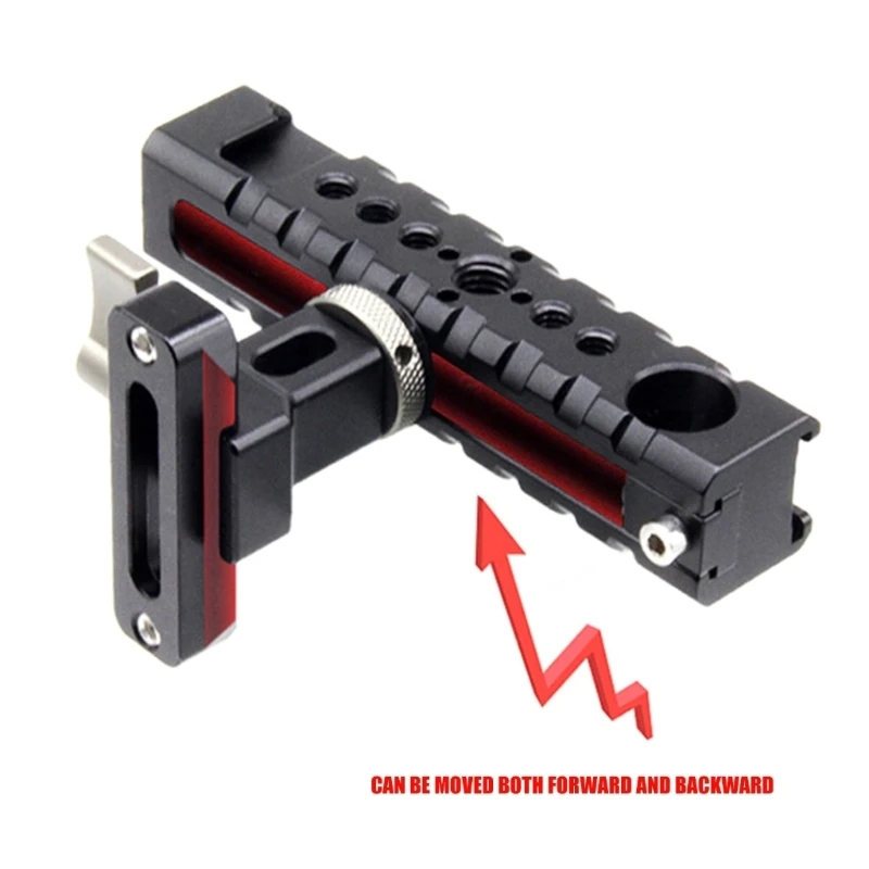 W3JB Kameragriff DSLR-Griff mit 3/8 Zoll 1/4 Zoll Gewindeloch Arca-Loch/obere Gleitschiene zur Gerätebefestigung – Detail 1