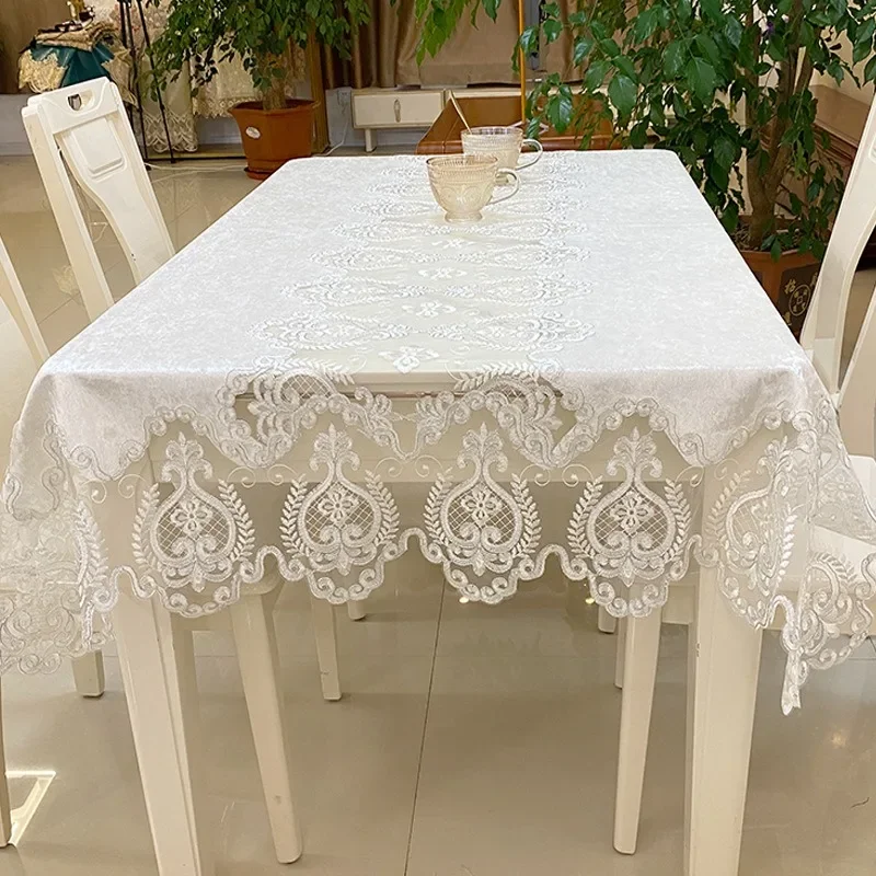 Rectangle Table Cloth Gold Velvet Dressing Table Juppe Dining Table Cover TableCloth Embroidered Lace Dust Cover Home decoration