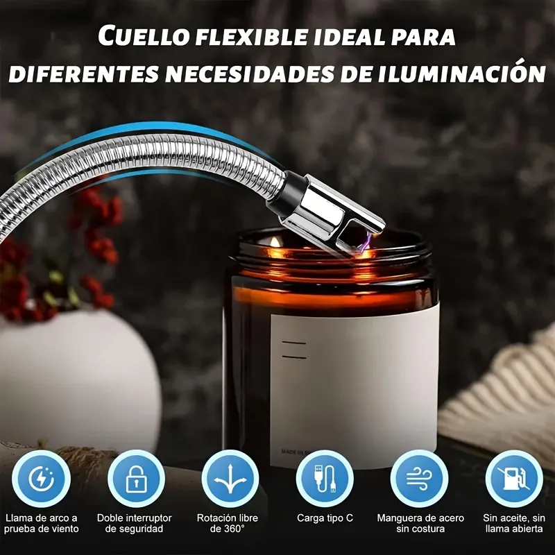 2pc Smart Electric Electronic Lighter, 360° Usb Rechargeable Arc Lighter For Candle, Gas,  Ignition Tools Men Gifts