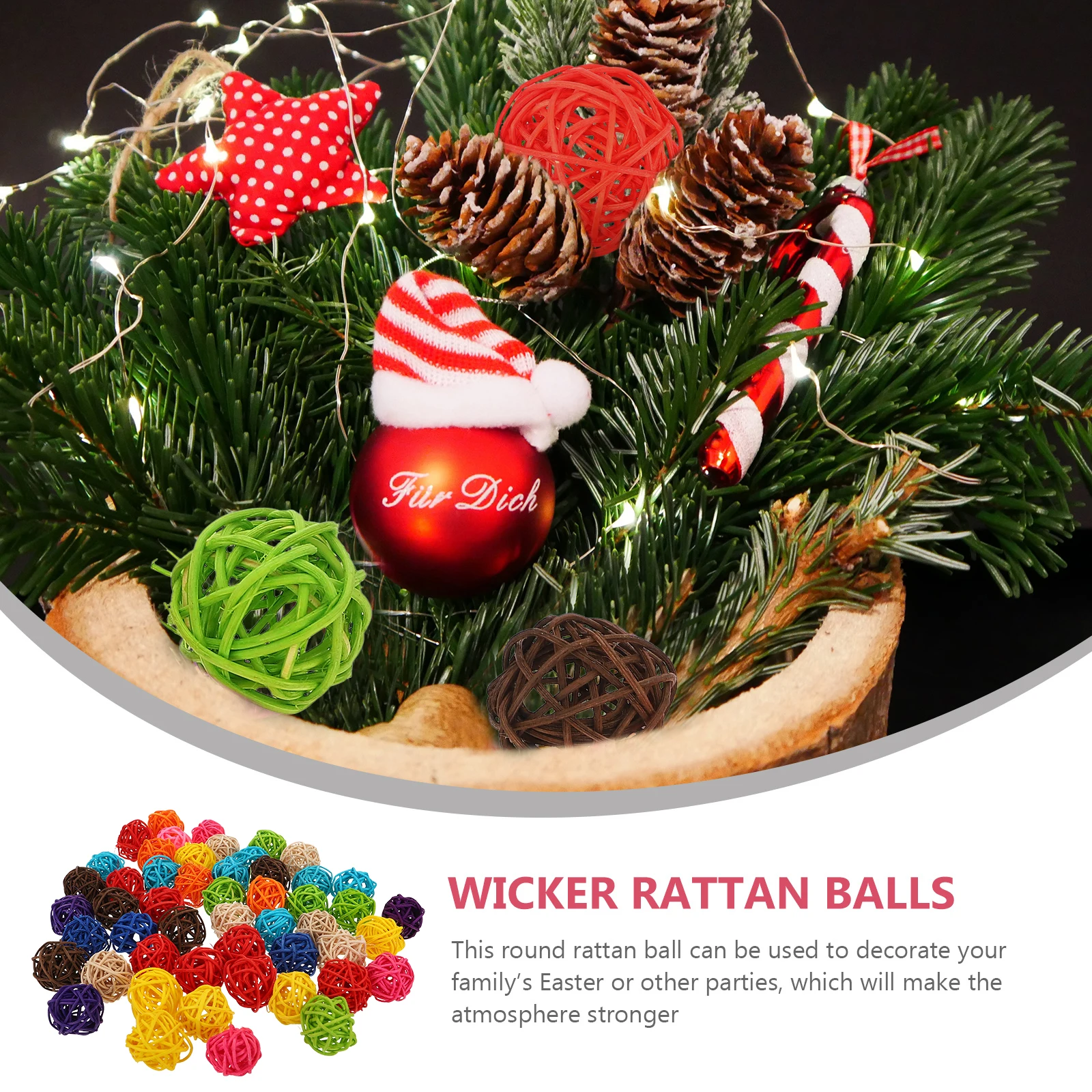 

Desktop Shooting Props Party Layout Decor Hollow Rattan Balls Creative Decorative for