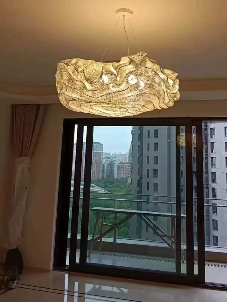 

Nordic Hanging Chandelier Home Decor Stainless Steel Cloud Shaped Design Led Lamp Bedroom Living Room Dining Salon Pendant Light