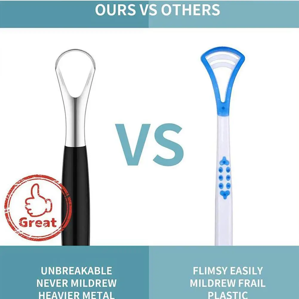 1Pcs Portable Single Layer Tongue Scraper Reusable Stainless Steel Oral Mouth Brush Tongue Scraper Fresh Breath Maker