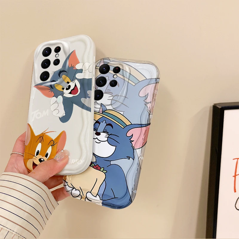 Cute Tom And Jerry TPU Soft Case For Samsung Galaxy A35 A34 A33 A32 A31 A30 A24 A23 A22 A16 A13 A06 M55 M14 4G 5G Silicone Cover