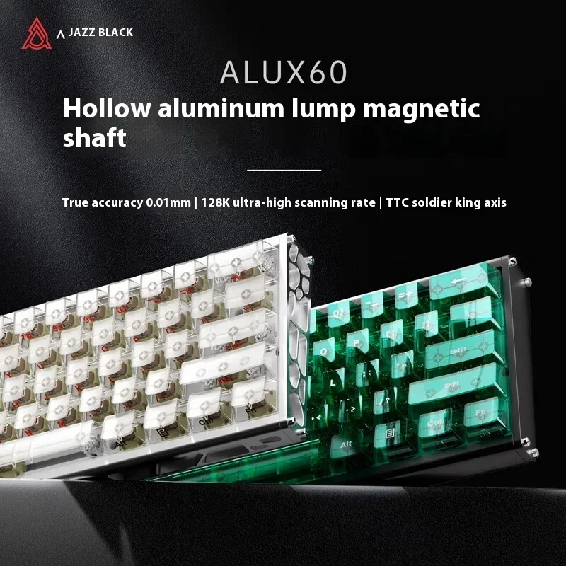Ajazz Alux60 Magnetic Switch Mechanical Keyboard Wired Gaming Keyboard 8000Hz RT0.01mm Aluminium Alloy Keyboard FPS Gamer Gifts