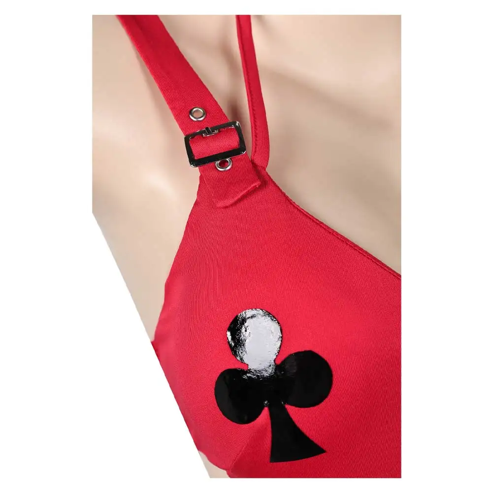Quinzel Cosplay Summer Lingerie Costume Movie Cartoon Super Villain Swimwear Beach Party Swimsuits Bikini Women Halloween Suit