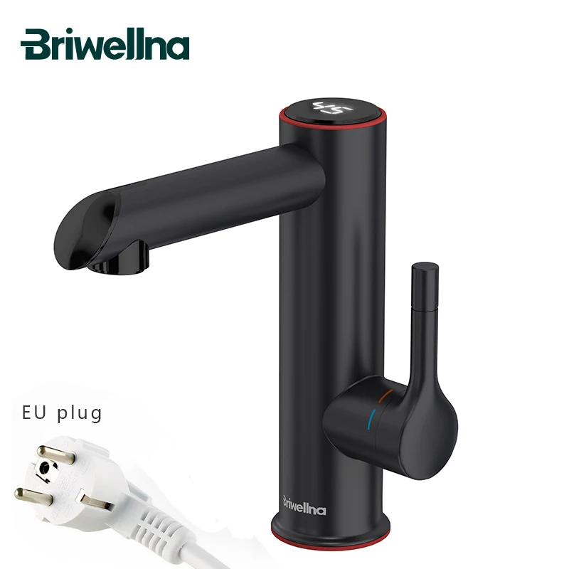 Briwellna Elektrische Warer Heizung Wasserhahn Edelstahl Heizung Wasserhahn Für Badezimmer 220V Warmwasserhahn Mini Fließende Warmwasserbereiter