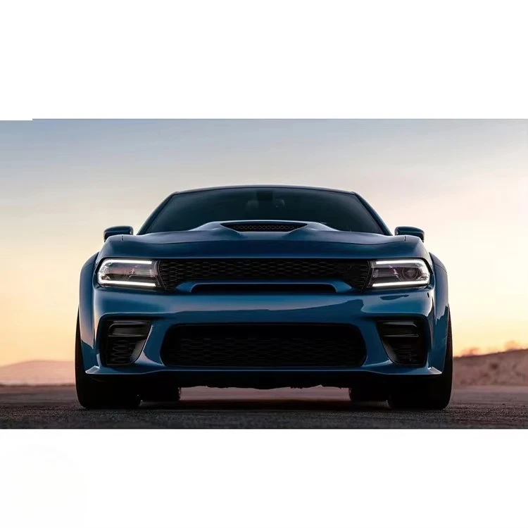 For Charger WIdebody Bumper 2015+ WB Style Front Lip Grille With LED Light Parts 4