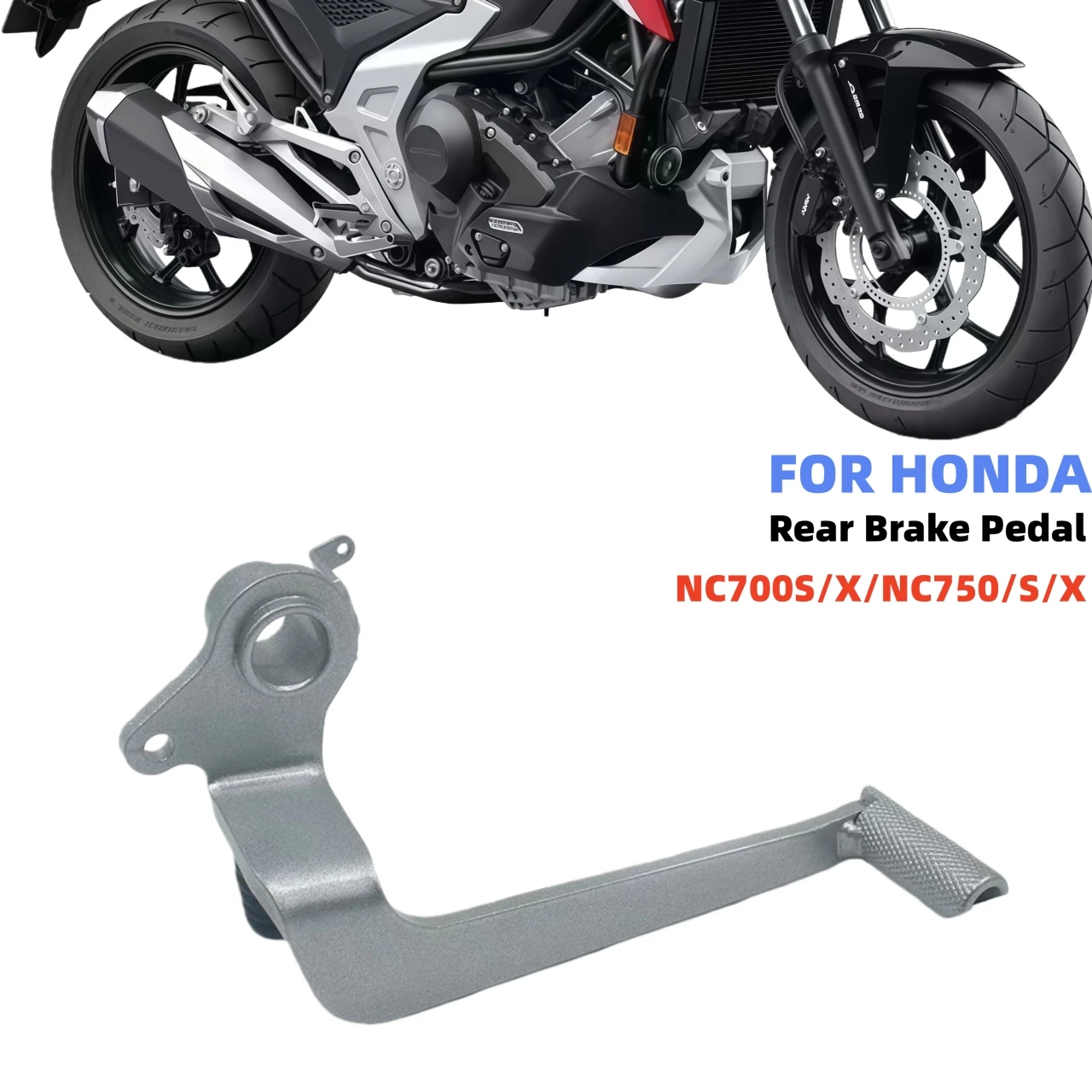 Leva del Pedale del Freno Posteriore Compatibile con HONDA NC700S NC700X NC750S NC750X, Ricambio per Pedale Freno Moto