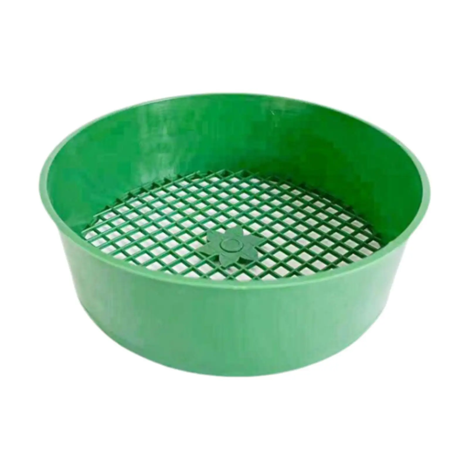 Garden Sieve Soil Sifter Green Portable Beach Sand Sifter Soil Sifting Pan for Small Gravel Rocks Topsoil Particle Planting