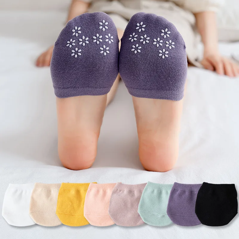 Invisible Half Sock Female Front Half Foot Sock Pure Cotton Invisible Ship Sock Silicone Anti-slip Half Sock Summer Thin Trend