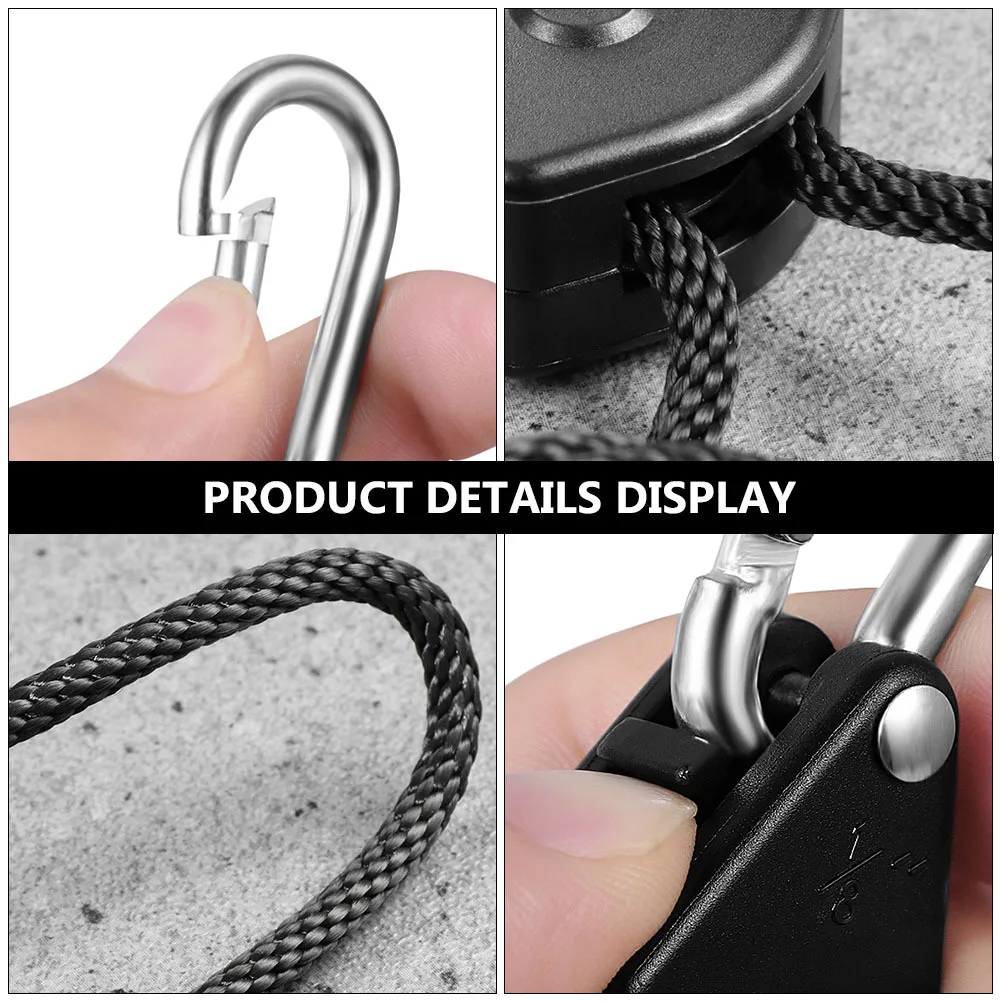 

4Pcs Grow Light Rope Hangers Adjustable Heavy Duty Clip Ropes Multi Functional Plant Light Suspension System Reflectors Fans