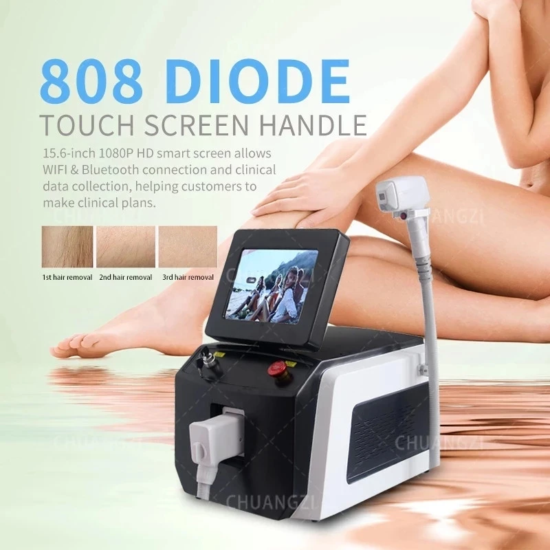 

Diode Lase-r Hair Removal Machine 808nm 755 1064 Lase-r Painless Permanent Hair Removal Machine with cooling head