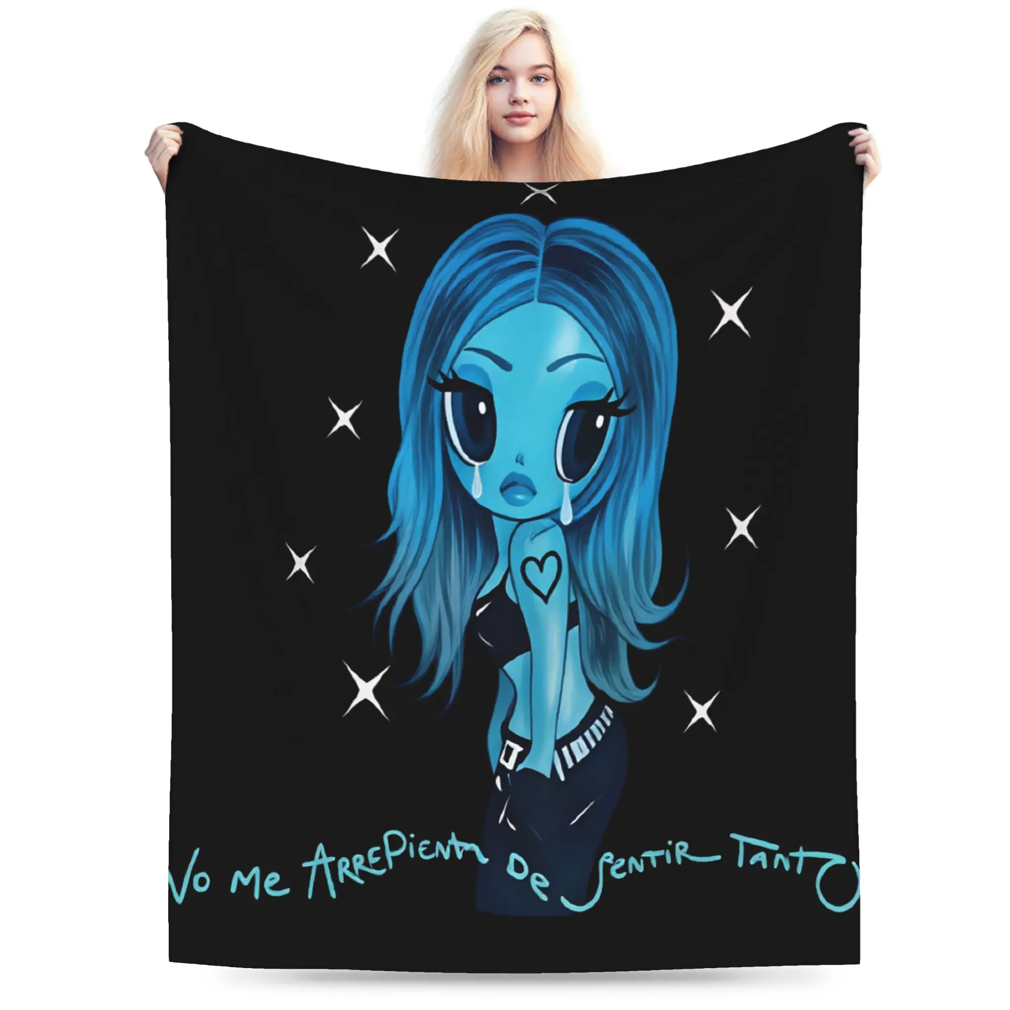 No Me Arrepiento De Sentir Tanto Throw Blanket Warm Soft Aesthetic Blanket Karol G For Couch Chair Flannel Bedspread Bed Cover