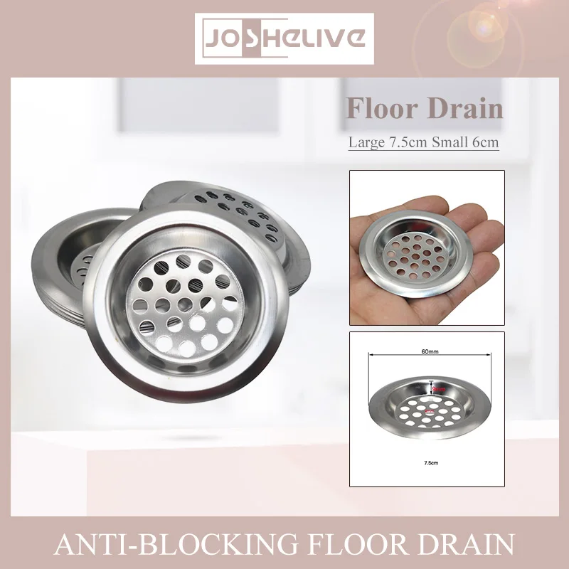 Stainless Steel Bathtub Hair Catcher Stopper Shower Drain Hole Filter Trap Kitchen Metal Sink Strainer Floor Drain Sink Filter