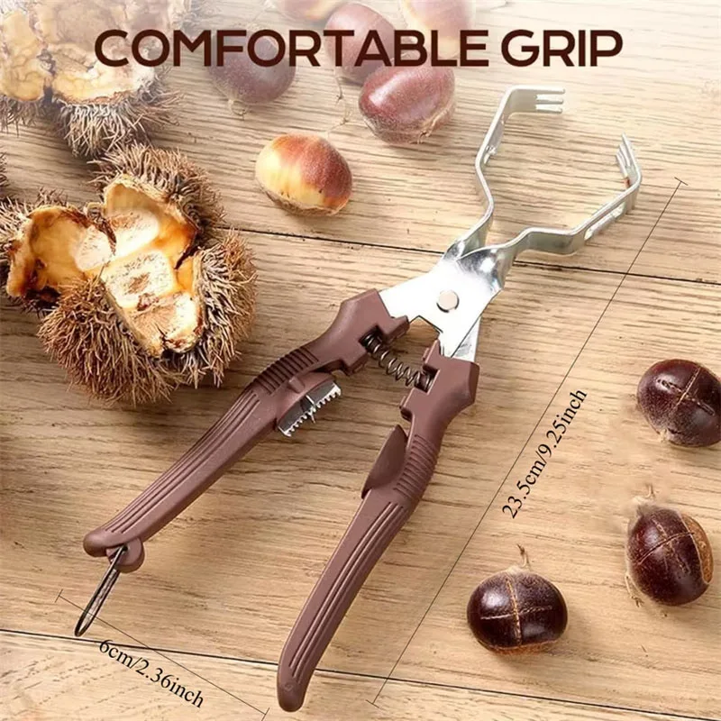 Multifunctional Chestnut Peeler Pliers 2 in 1 Chestnut Burr Remover Cross Opening Chestnuts Cutter Kitchen Nut Shelling Tool