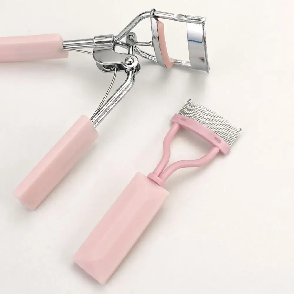 Short Handle Eyelash Comb Stainless Steel Eyelash Curler Lash Separator Set for Women Portable Eye Lashes Curling Tool for Girls