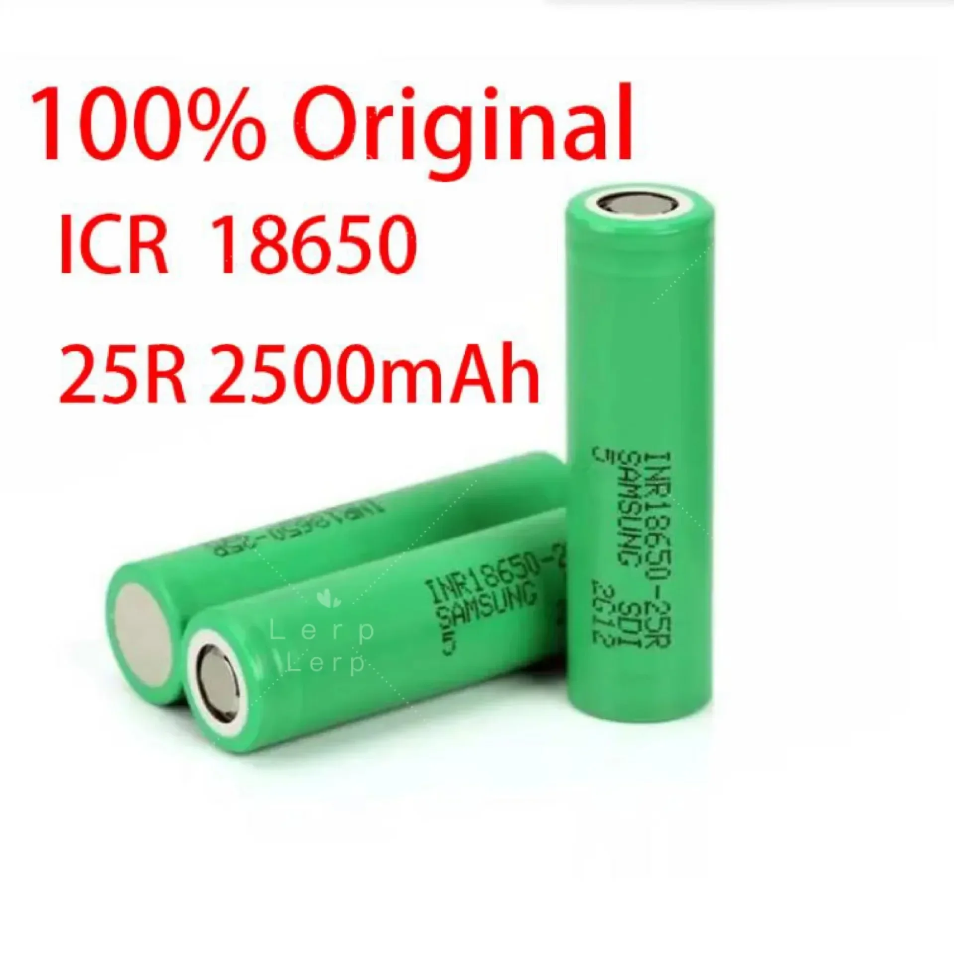 100% INR1865 25R 1865 2500mAh 3.7V 18650 battery, OpladBare Hoge Stroom lithium battery, 20A