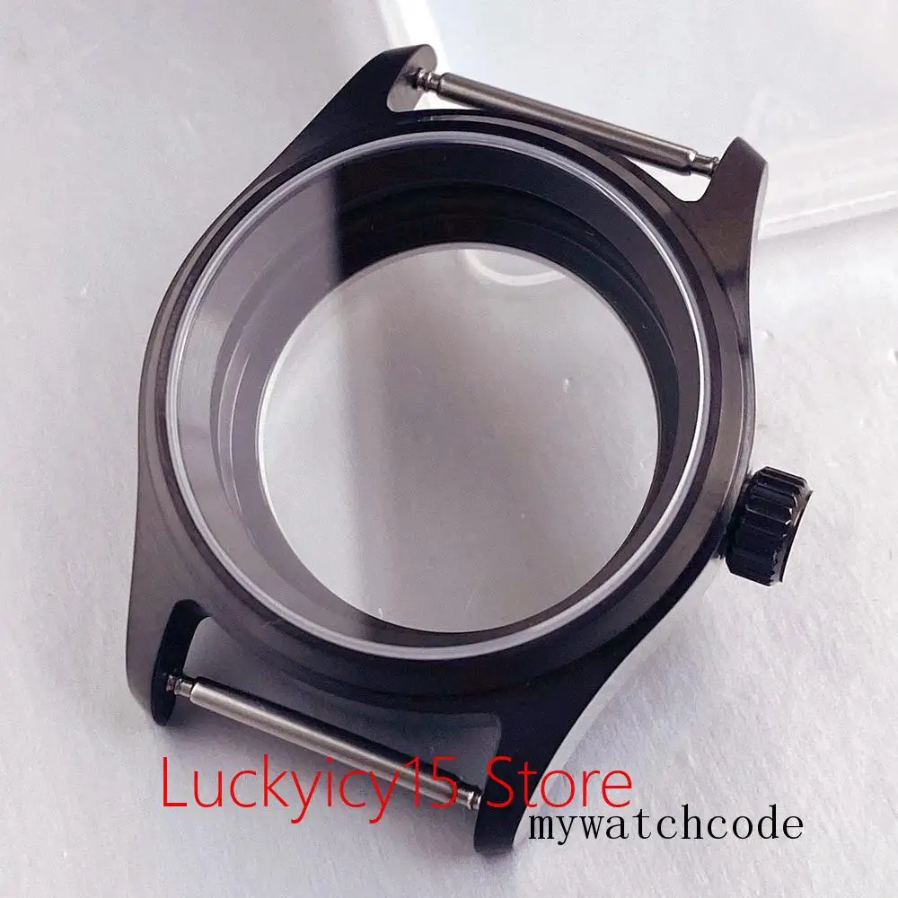 36mm 39mm Pvd Black Pilot Watch Case 200M Waterproof Sapphire Glass Bracelet Strap for Nh34 Nh35 Nh36 Eta2824 Pt5000 Watch Parts