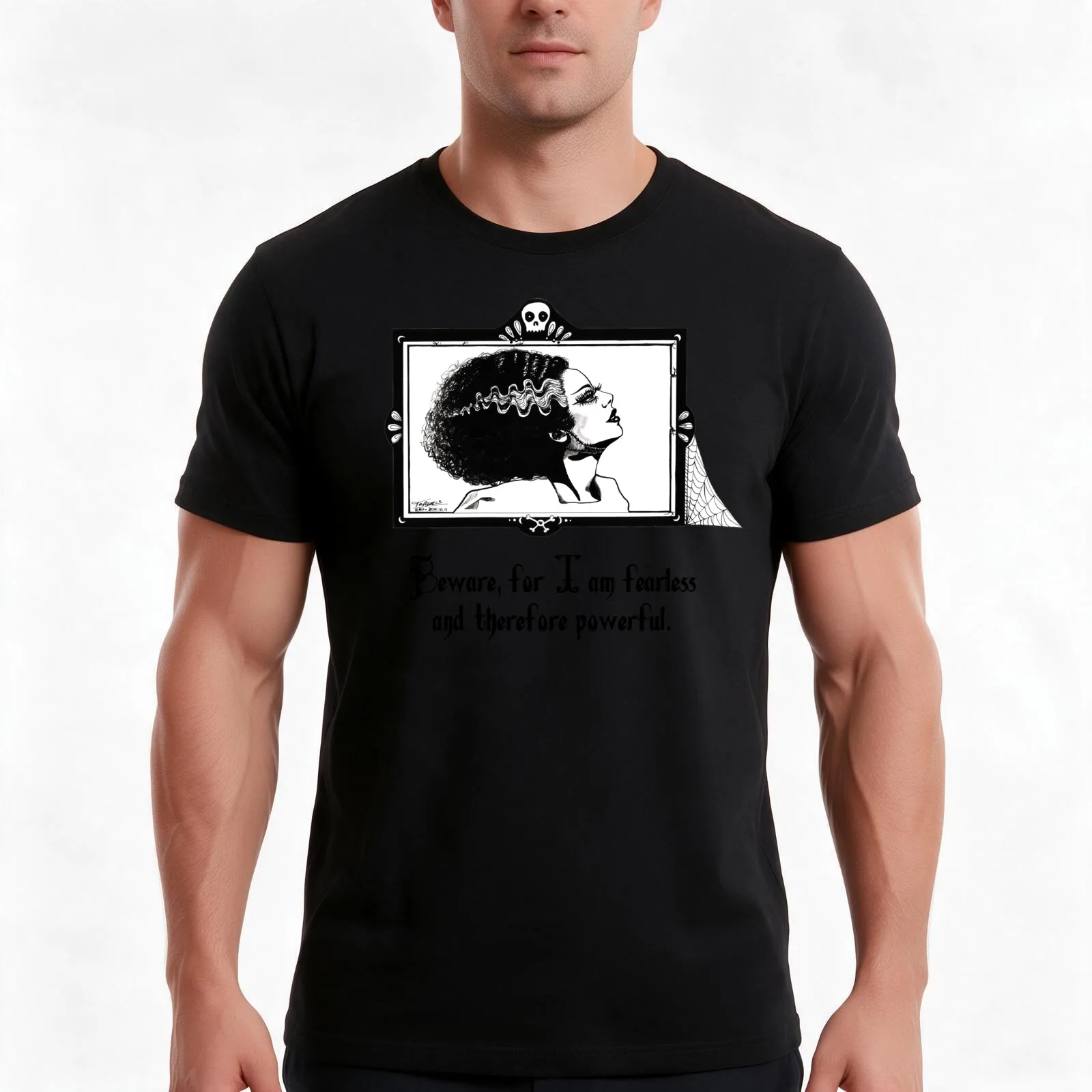 Beware, for I am fearless and therefore powerful. T-Shirt, Summer Casual Cotton Tee, Oversized Streetwear Tops, Unisex Men Women