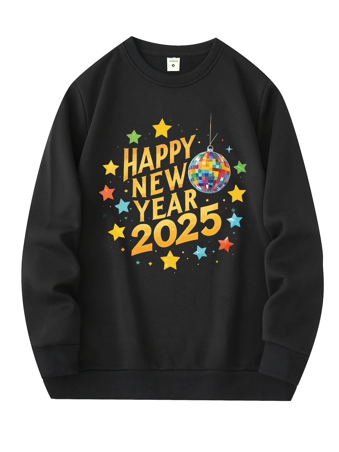 

С ПРИБЫТИЕ НОВЫЙ ГОД 2025 Креативный Новый год Красочный Новый стиль с буквенным принтом Мужская мода Повседневная тенденция Цветовая схема