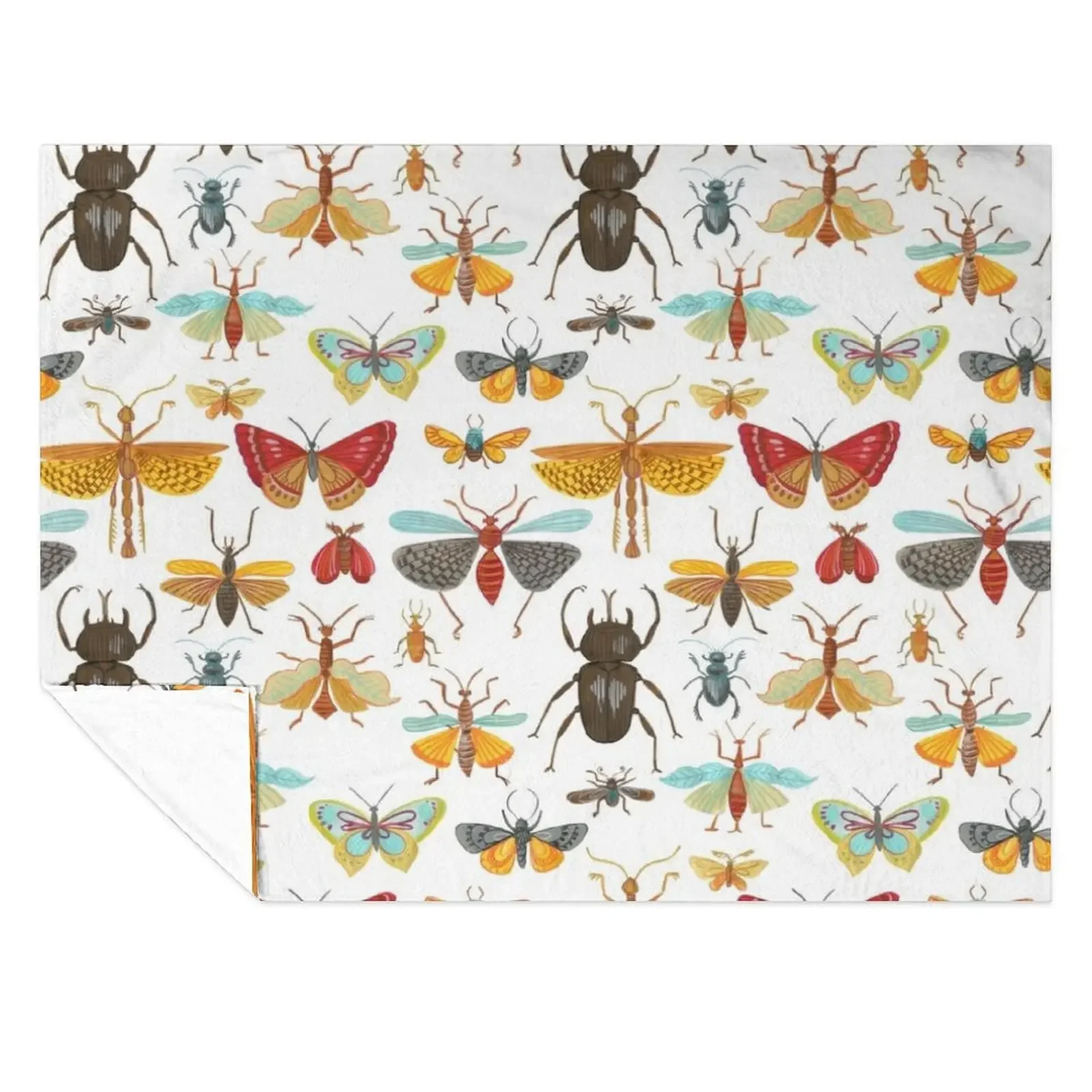 

Colorful insects, butterflies and beetles Throw Blanket Tourist Decorative Sofa Luxury Brand Thermals For Travel Blankets