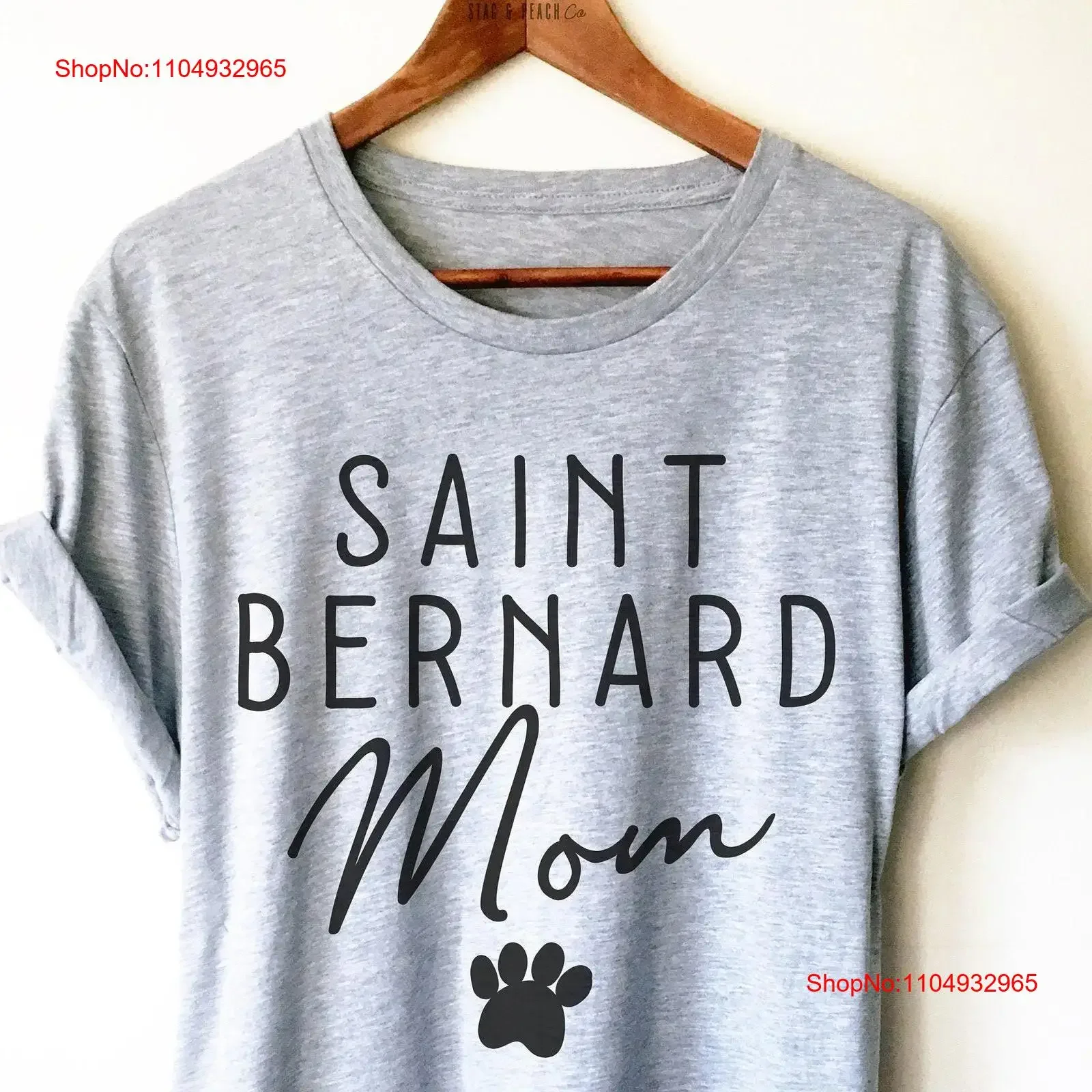 

Saint Bernard Mom T Shirt Dog Lover Owner vintage Washed fashion Stretched Breathable graphic Comfortable Soft homme