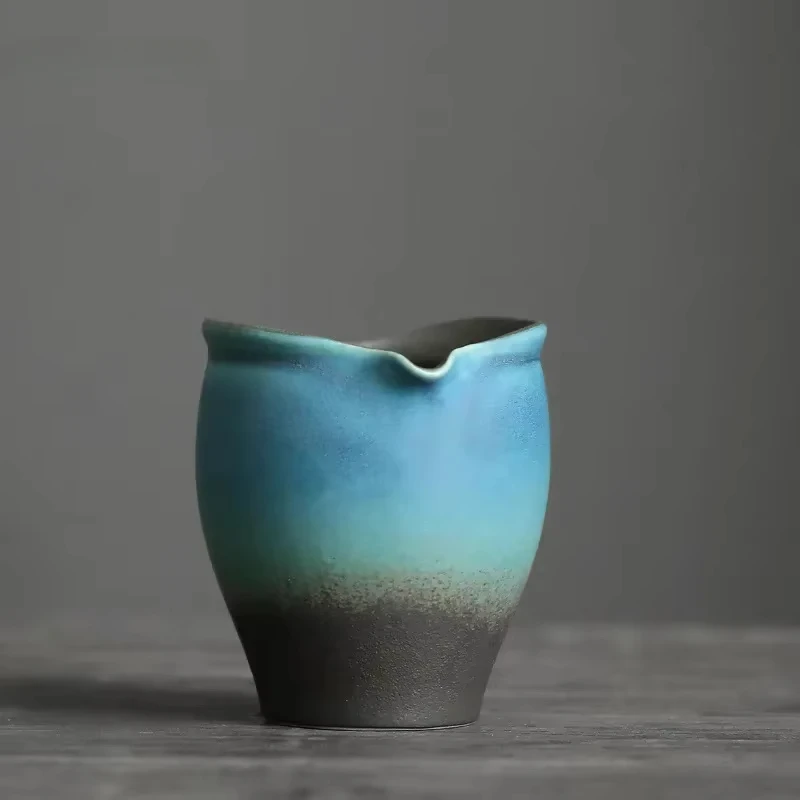 

Ocean Blue Stoneware Pitcher Ceramic Tea Serving Pot Kung Fu Gongdaobei Tea Infuser Tea Sea