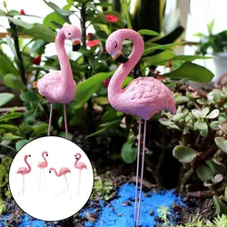 4Pcs/Set Creative Flamingo Decoration Resin Animal Sculpture for Courtyard Garden