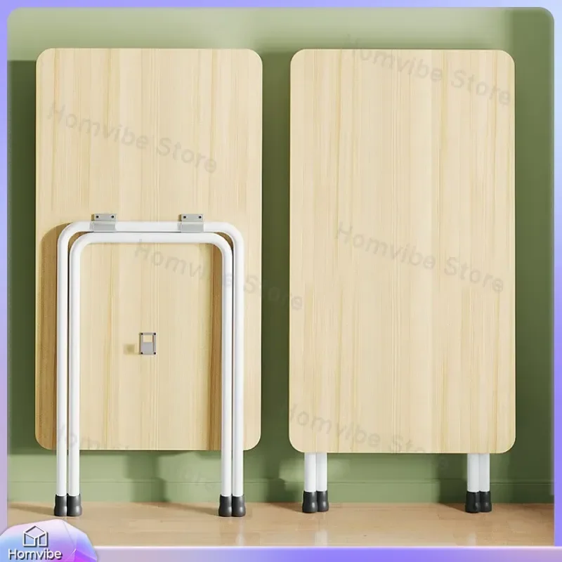 Small Foldable Dining Table Simple Rectangular Eating Desk Portable Outdoor Stall Table for Household Rental House Use