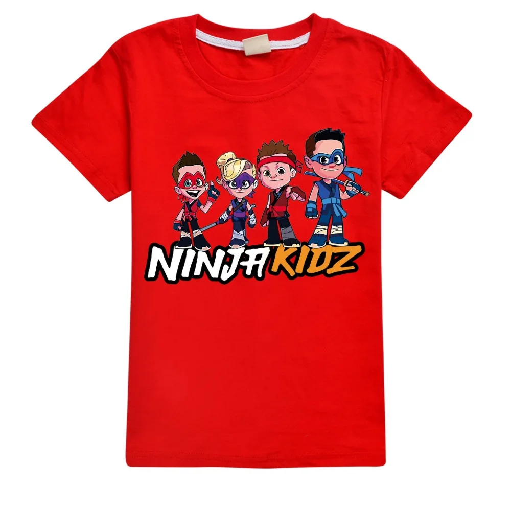 เสื้อผ้าเด็กใหม่ฤดูร้อนเด็กหญิงเด็กชายการ์ตูนเกมนินจา Kidz เสื้อยืดแขนสั้นเด็กวัยหัดเดินเสื้อยืดเสื้อท่อนบนผ้าฝ้าย