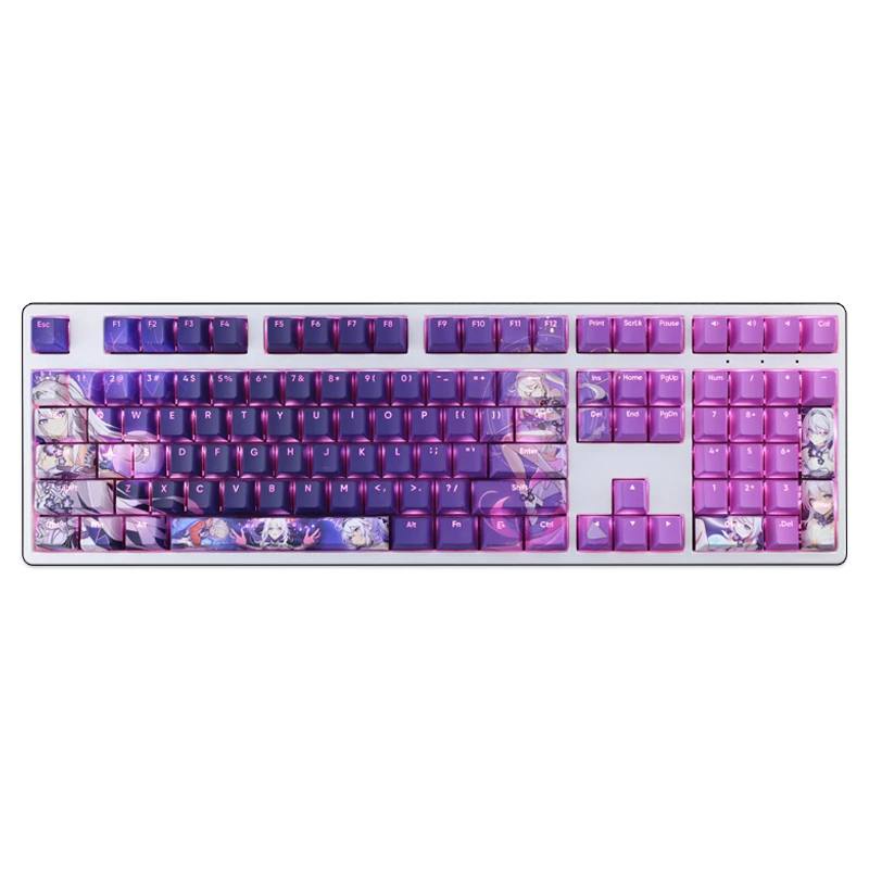 108 tasti/Set Honkai Impact 3 Kiana Kaslana Gaming Anime Cute Girl Character PBT Keycaps per Mx Switch tastiera meccanica fai da te