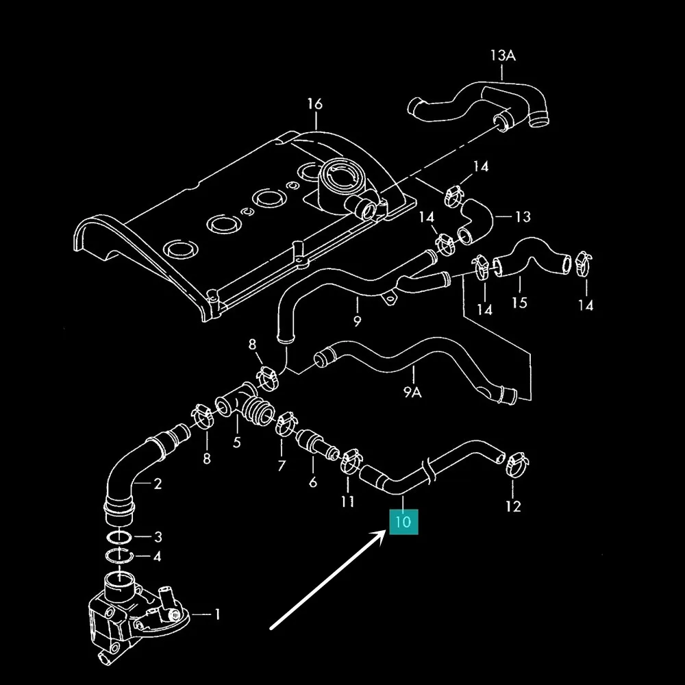 06A103221AF 1.8T Crankcase Ventilation Hose 06A 103 221BK for VW Golf MK4 Bora Seat Leon Octavia Audi A3 TT  06A 103 221 BL