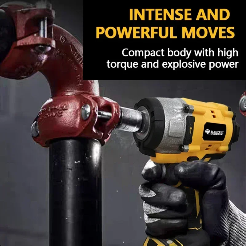 330N·M Cordless Wrench 3000RPM Brushless Impact Wrench For Repairing Automotive Water Pipes Suitable For Dewalt 20V Batteries