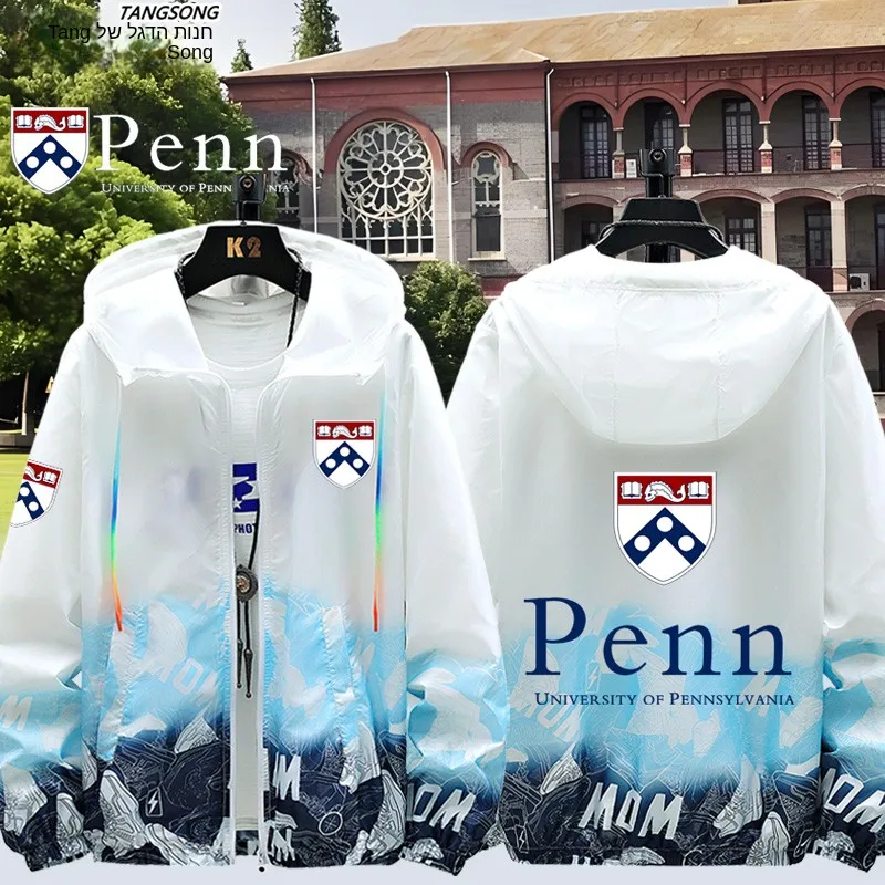 UPenn Pennsylvania University Uniform Ultra-Thin Sun Protection Clothing Men's Women's Breathable Outerwear Jacket