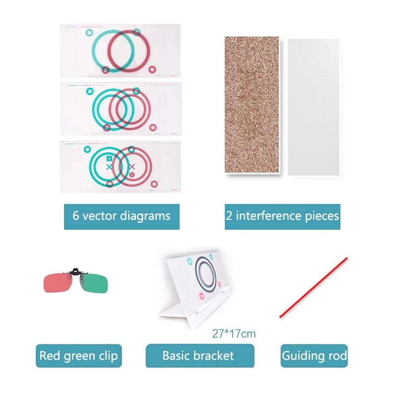 

Круглый дуохромный оптометрический красный/зеленый стерео тест | 6шт. | Таблица тестирования низкого зрения Стереобалансовые таблицы