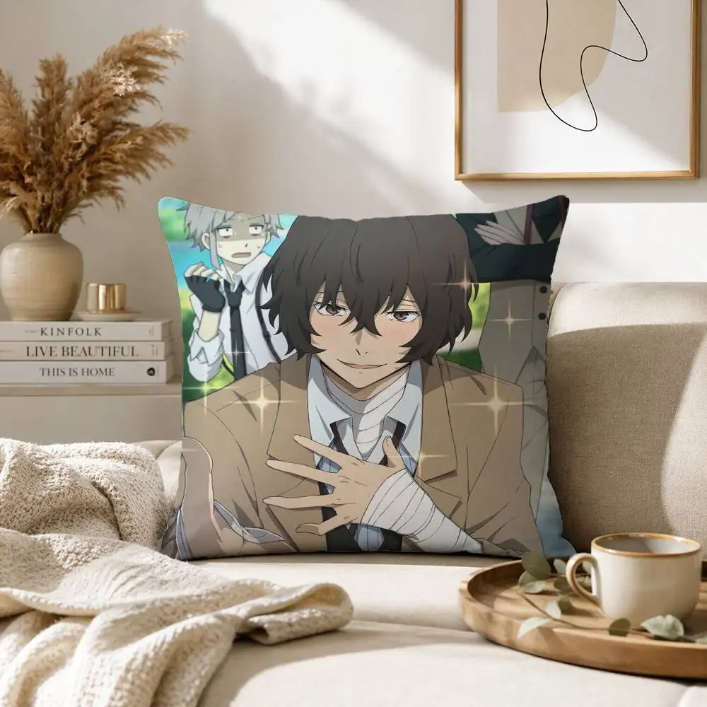 Bungo Stray Dogs dazai osamu Pillow Case for Sofa Living Room Home office Decor Protective Cover view 4