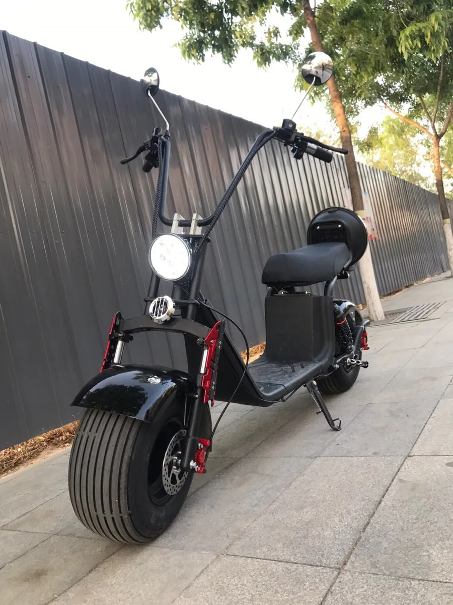 New Electric Motorcycle 2000W48V20AH City ​​Commuting Adult Ebike Off-road Mountain 10Inch Fat Tire Double Seat Electric Scooter