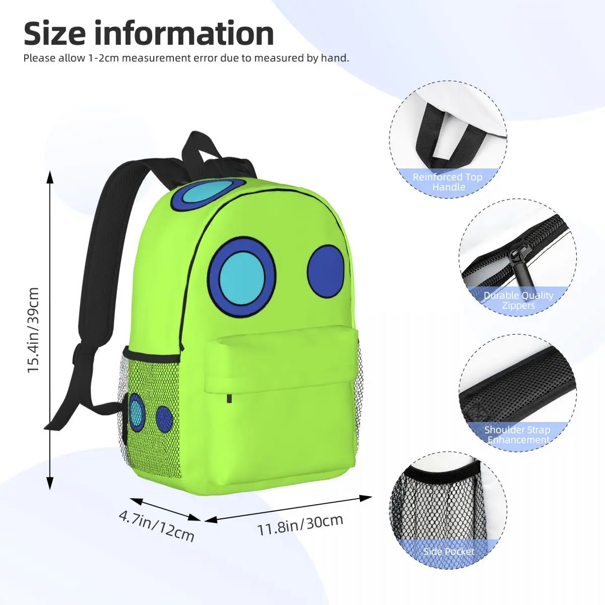 Glow Pikmin Face Backpack Daypack Large Capacity Boys Girls BookBag Shoulder Bags for Men Women Children School Bag