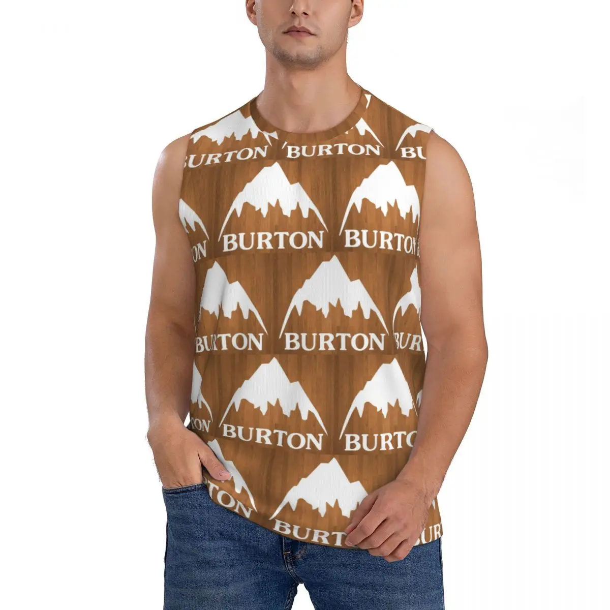 Burton Snowboard Sportive Men Sleeveless Tank Tops Quick Dry Breathable Gym Fitness Running Summer Casual Sport Vest