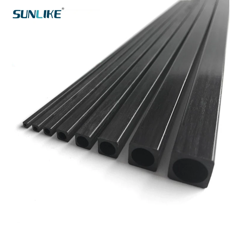 

8Pcs/Lot 500MM Long Carbon Fiber Square Tube OD 2 2.5 3 4 5 6 8mm Outer Square Inner Circle Hollow Kite Model Carbon Tube