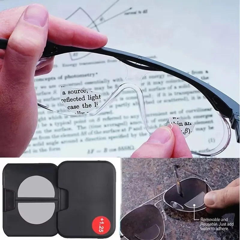 Liquid Silicone Bifocal Reading Lens Stick-on Presbyopic Lenses Magnification Reusable Bifocal Reading Lenses Readers