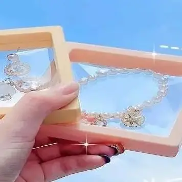 

3pcs,Transparent Floating Display Box, Plastic Film Jewelry Packaging Box, Jewelry, Necklace, Ring, And Collectible Storage Box