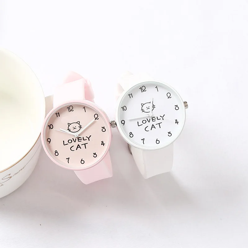 

2022 New Watch For Women Cute Sweet Cat Watchs Student Jewelry Birthday Gift